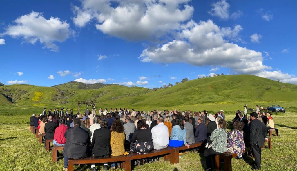 Wedding Ceremony Outdoors | Outdoor wedding ceremony in San Benito County, California | Wedding DJs in Hollister, CA | Off season wedding