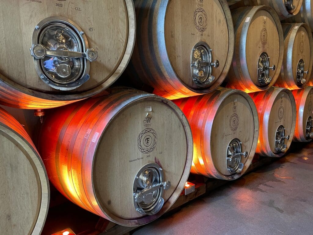 Wine Barrels, Carmel Valley, California | Carmel wedding DJs | Wedding music | Vineyard weddings in Carmel | Carmel wedding venues | Carmel photo booth rentals | Up-lighting | uplighting