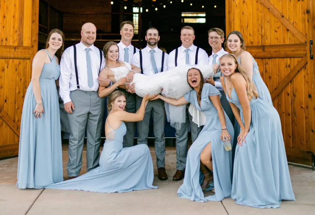 Bridal party dance | bridal party photo | wedding party | barn wedding | DJs in Hollister, California