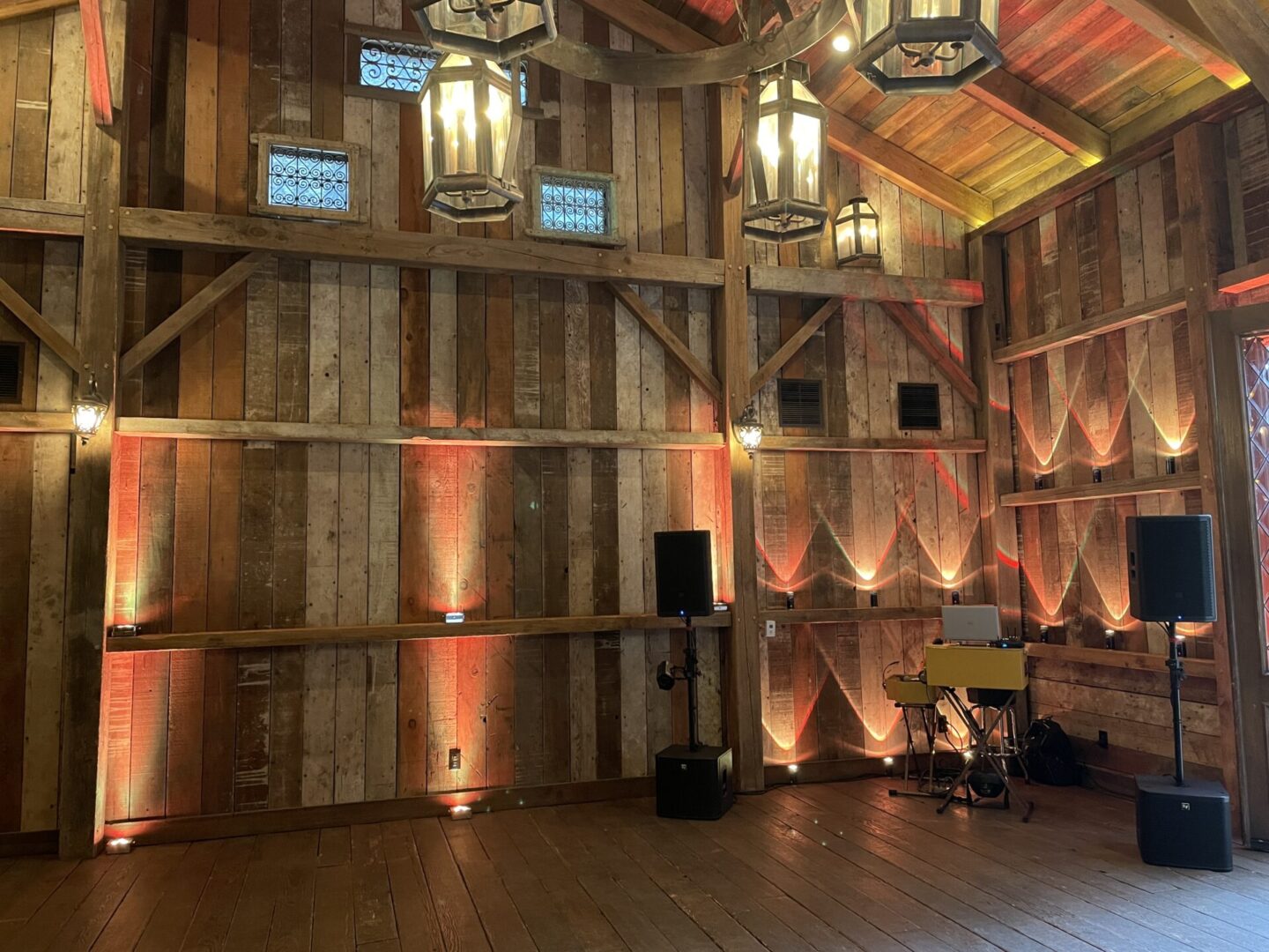 Waterfall Lodge and Retreat in Ben Lomond, Ca uplighting by DJ Enterprises Mobile Disc Jockey | Local wedding DJs in Ben Lomond, California | Ben Lomond wedding music