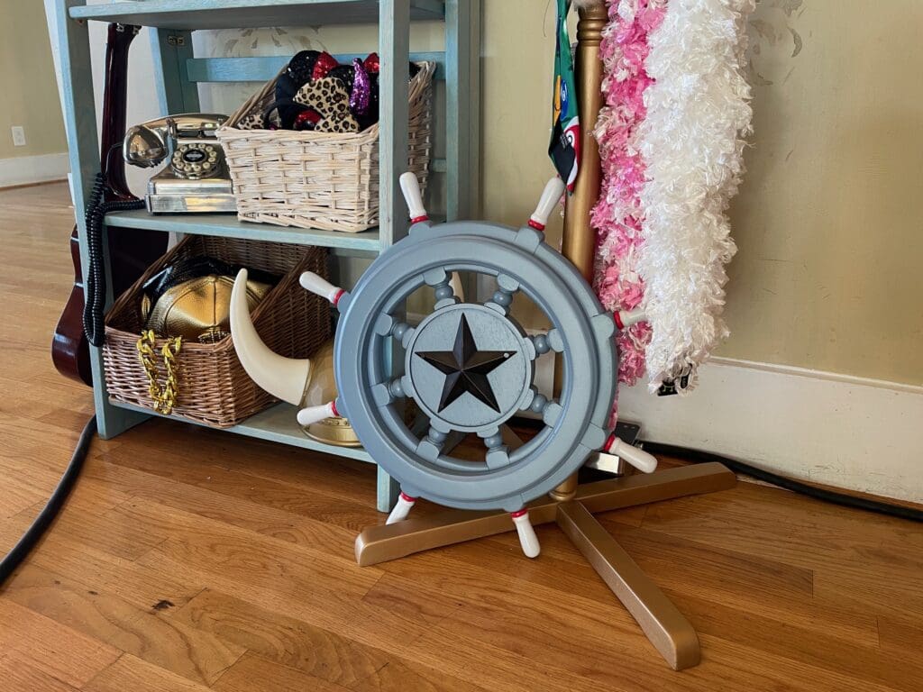 Ships Wheel Photo Booth Prop at the Perry House in Monterey, California. Created by DJ Justin Warwick of DJ Enterprises Mobile Disc Jockey, aka DJ Warwick