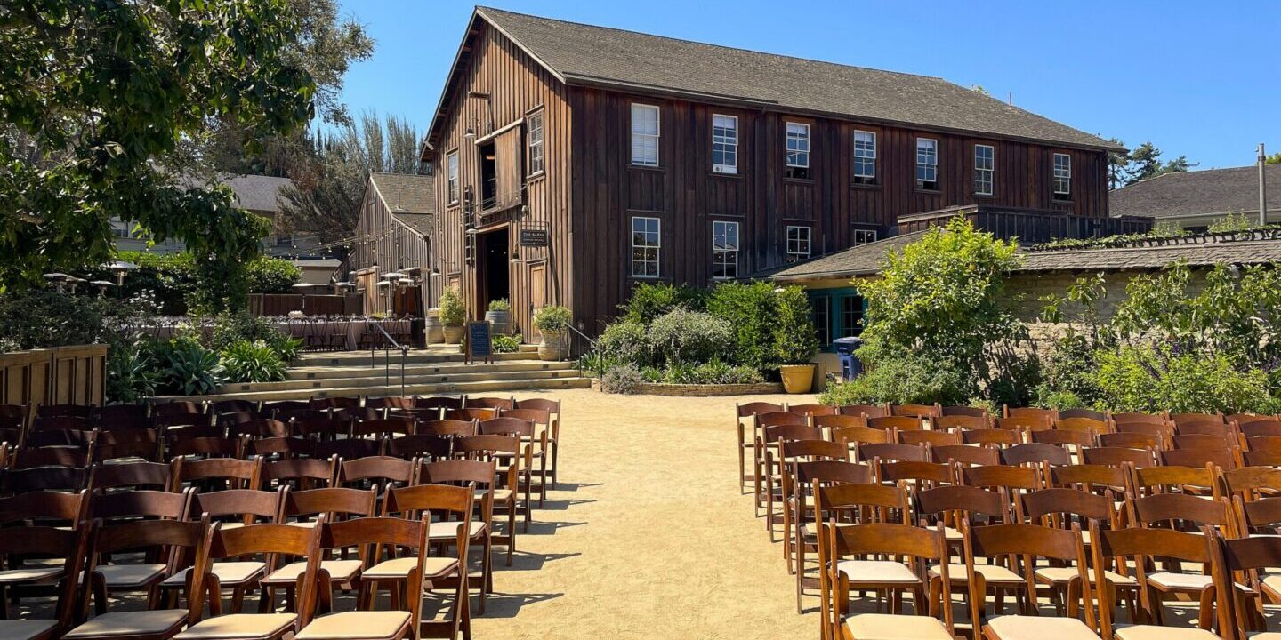 The Barns at Cooper Molera in downtown Monterey, California. Monterey wedding DJ Justin Warwick of DJ Enterprises Mobile Disc Jockey. Rustic Barn Wedding Venue | Monterey wedding venues | wedding DJs in Monterey, CA | The best local wedding DJ in Monterey | destination wedding DJ | the Barns at Cooper Molera wedding DJ | preferred vendors Barns at Cooper Molera