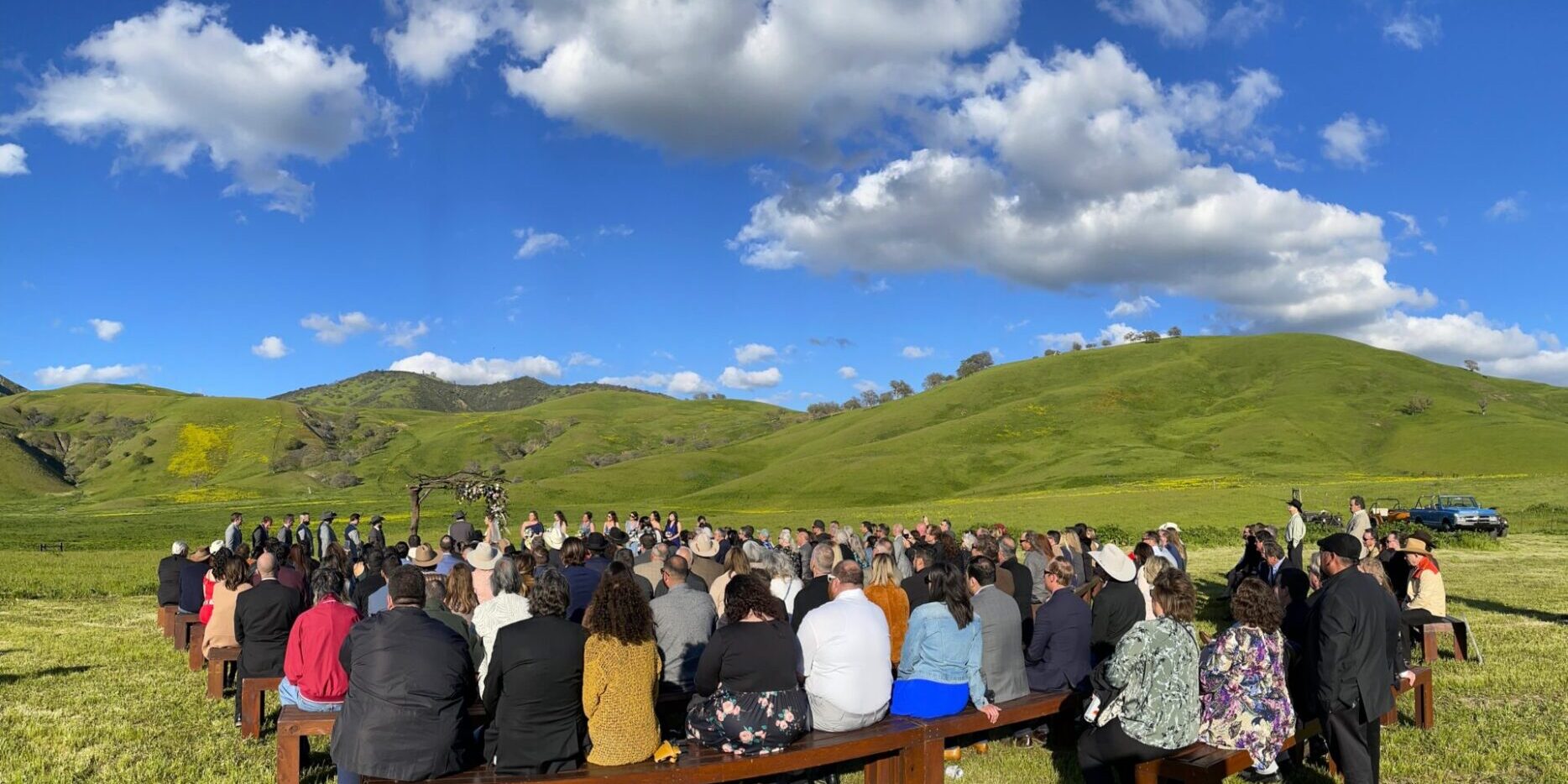 Wedding Ceremony Outdoors | Outdoor wedding ceremony in San Benito County, California | Wedding DJs in Hollister, CA | Off season wedding